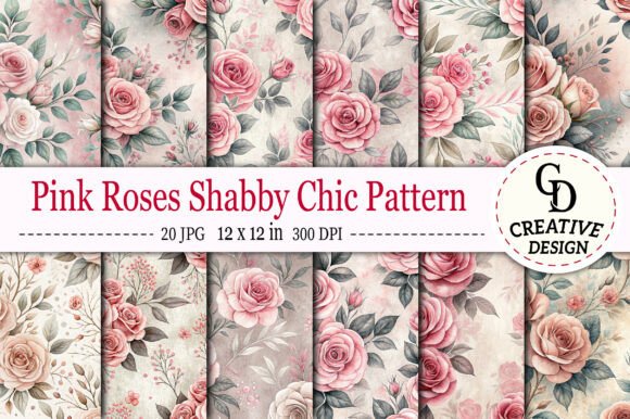 Download Pink Roses Shabby Chic Pattern - Pink Collection