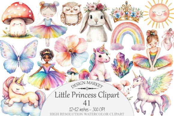 Download Watercolor Little Princess Clipart - Little princess Collection