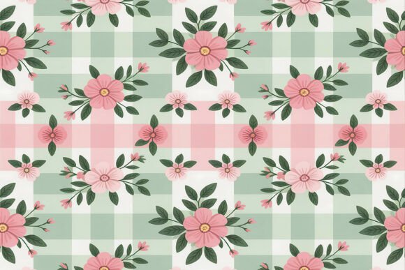 Download Soft Pink Floral Plaid Background - Pink Collection