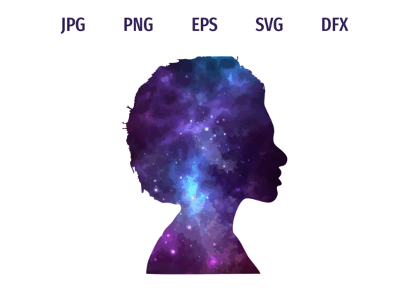 Download Galaxy Afro Girl Face Silhouette - Afro Collection