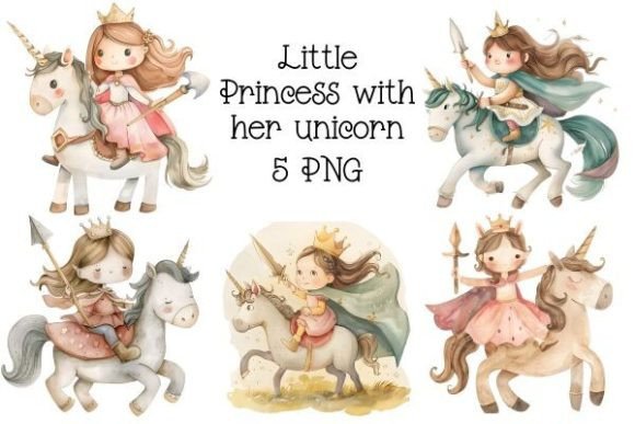 Download Little Princess and Unicorn Clipart - Little princess Collection