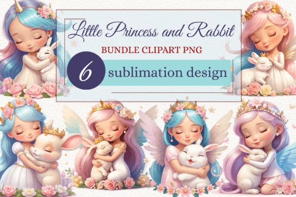 Download Little Princess and Rabbit Clipart Png - Little princess Collection