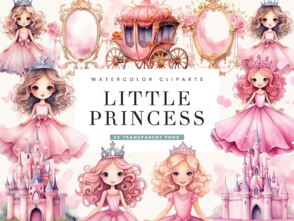 Download Watercolor Little Princess Clipart - Little princess Collection
